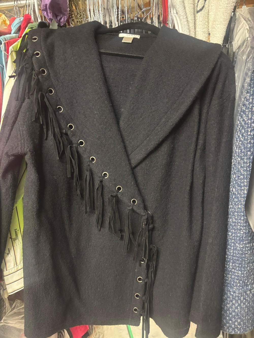 EUC Black Tassled Sweater/Jacket